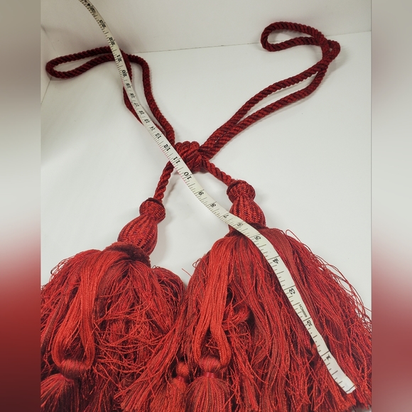 Brunschwig & Fils Vintage Solid Red Tieback Drape Curtain Holder  1pc - Picture 2 of 4